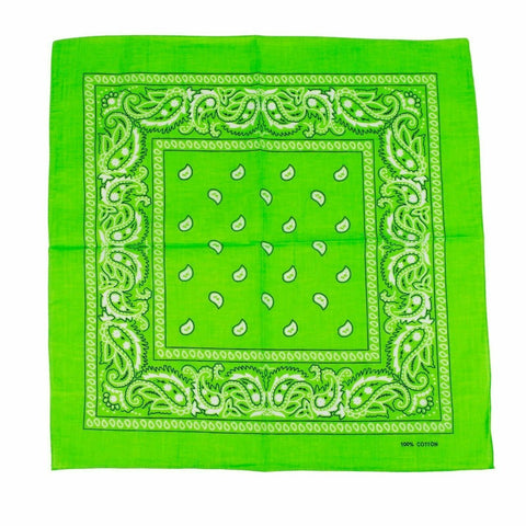 Scarves Bandana Paisley 100% Cotton Head Wrap Durag Bandanna Summer Biker Scarf Mask Light Green