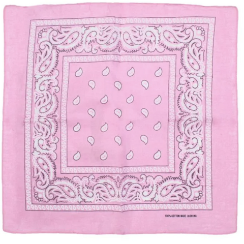 Scarves Bandana Paisley 100% Cotton Head Wrap Durag Bandanna Summer Biker Scarf Mask Light Pink