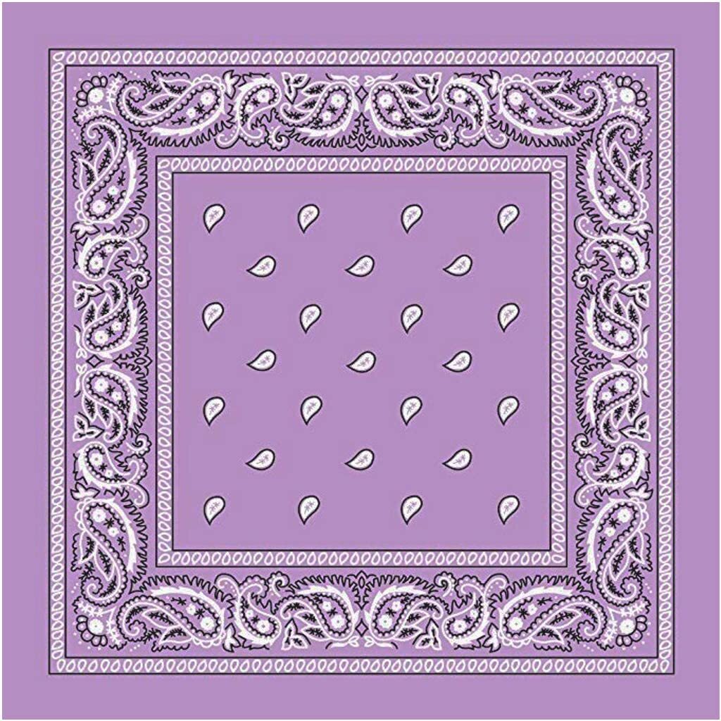 Scarves Bandana Paisley 100% Cotton Head Wrap Durag Bandanna Summer Biker Scarf Mask Lilac