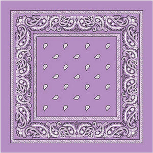 Scarves Bandana Paisley 100% Cotton Head Wrap Durag Bandanna Summer Biker Scarf Mask Lilac