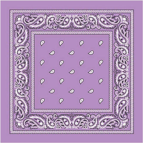 Scarves Bandana Paisley 100% Cotton Head Wrap Durag Bandanna Summer Biker Scarf Mask Lilac