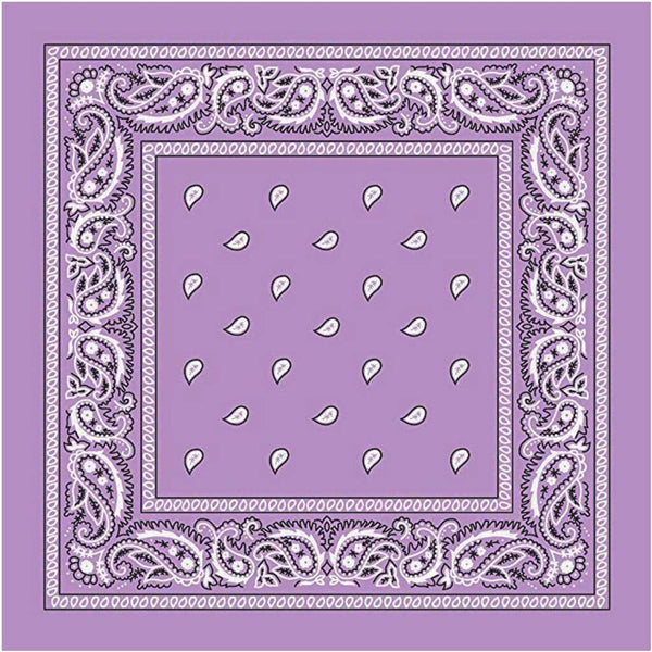 Scarves Bandana Paisley 100% Cotton Head Wrap Durag Bandanna Summer Biker Scarf Mask Lilac