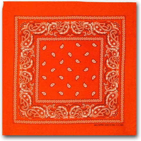 Scarves Bandana Paisley 100% Cotton Head Wrap Durag Bandanna Summer Biker Scarf Mask Orange