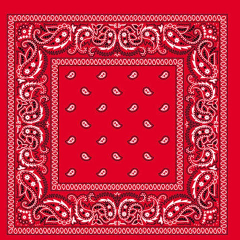 Scarves Bandana Paisley 100% Cotton Head Wrap Durag Bandanna Summer Biker Scarf Mask Red