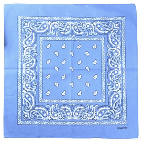 Scarves Bandana Paisley 100% Cotton Head Wrap Durag Bandanna Summer Biker Scarf Mask Sky Blue