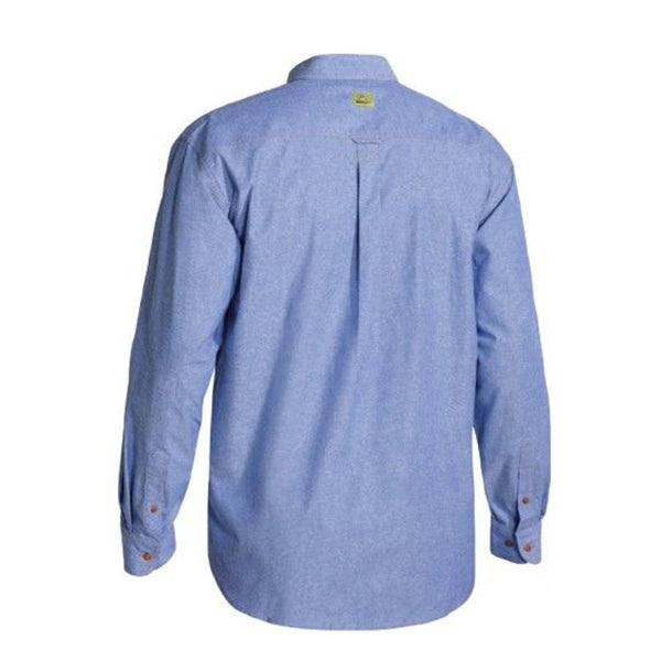 Casual Shirts Bisley Insect Protection Repellent Long Sleeve Casual Shirt Fishing Camping Blue