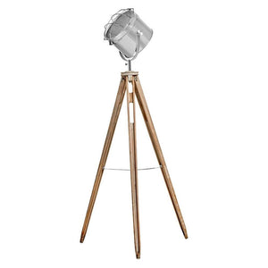 Lamps Nautical Tripod Floor Lamp Search Light Modern Chrome Head With Mesh