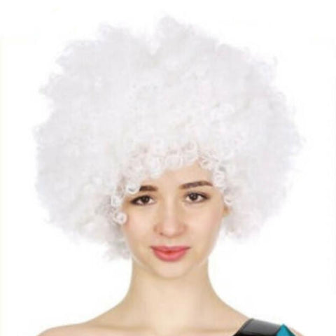 Wigs, Facial Hair Deluxe Afro Wig Curly Hair Costume Party Fancy Disco Circus 70S 80S Dress Up White