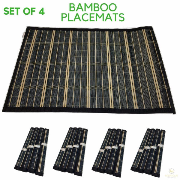 Placemats Set Of 4 Bamboo Dinner Table Decor Party Natural 45X30cm Bulk