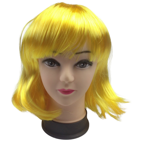 Wigs, Facial Hair Bob Wig Costume Short Straight Fringe Cosplay Party Full Hair Womens Fancy Dress Yellow