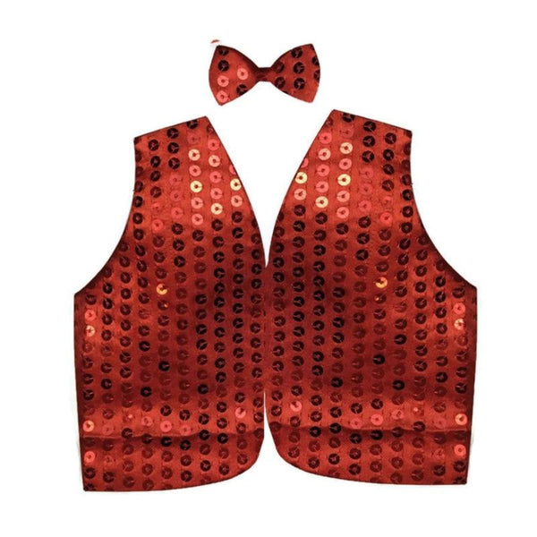 Unisex Costumes Mens Sequin Vest Dance Costume Party Coat Disco Accessory Sparkle Waistcoat