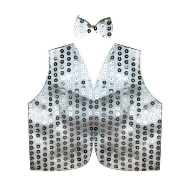 Unisex Costumes Mens Sequin Vest Dance Costume Party Coat Disco Accessory Sparkle Waistcoat