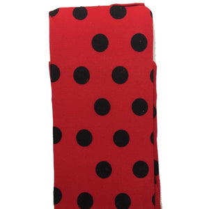 Footwear Stay Up Over The Knee Socks Stockings Hosiery Party Costume Ladybug Polka (Red/Black)