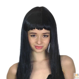 Wigs, Facial Hair Long Wig Straight Party Hair Costume Fringe Cosplay Fancy Dress 70Cm Womens Black (22450)