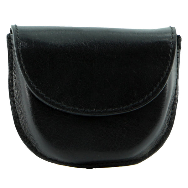 Wallets Milleni Genuine Leather Coin Purse Holder Wallet With Belt Loop Black