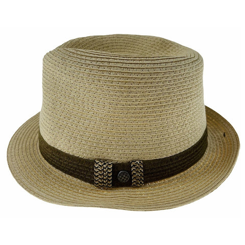 Hats Dents Mens Straw Hat Toyo Trilby Fedora Summer Sun Stingy Brim Natural/Brown L/Xl