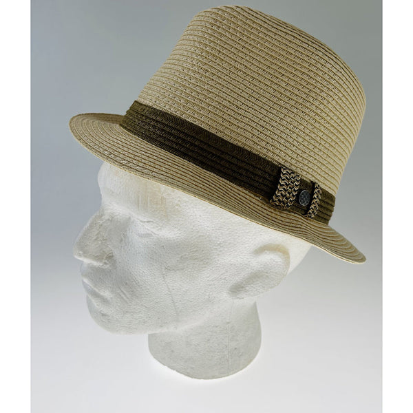 Hats Dents Mens Straw Hat Toyo Trilby Fedora Summer Sun Stingy Brim Natural/Brown S/M