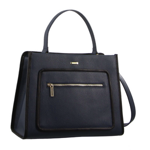 Women's Bags & Handbags Morrissey Ladies Italian Structured Leather Tote Bag Handbag Womens Navy