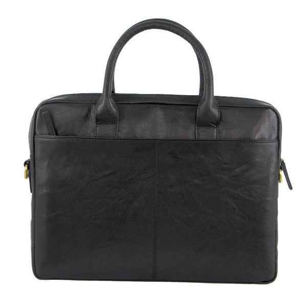 Laptop Cases & Bags Pierre Cardin Leather Multi Handle Computer Laptop Bag Black