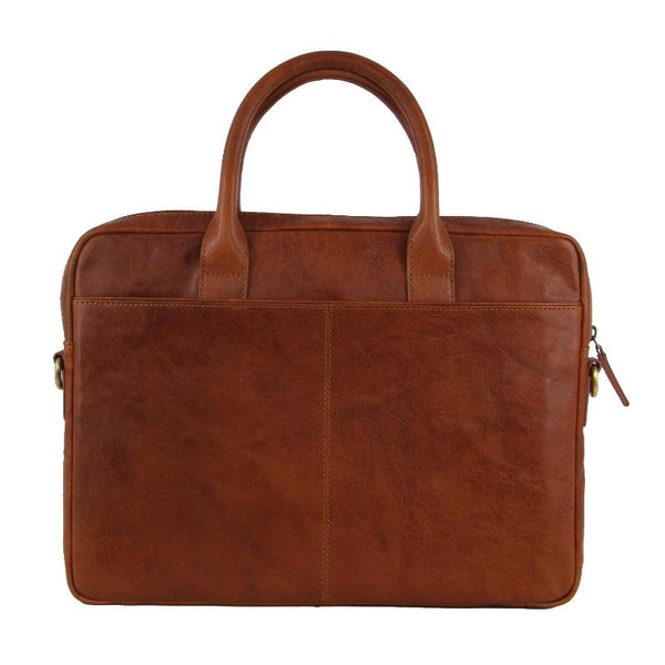 Laptop Cases & Bags Pierre Cardin Leather Multi Handle Computer Laptop Bag Tan