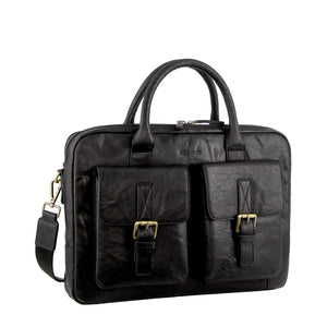 Laptop Cases & Bags Pierre Cardin Leather Multi Compartment Business Laptop Bag Black