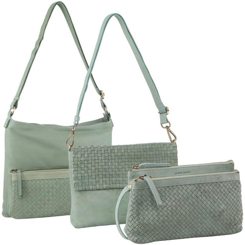 Women's Bags & Handbags 3 Piece Setapierre Cardin Womens Woven Cross Body Bag Mint Green