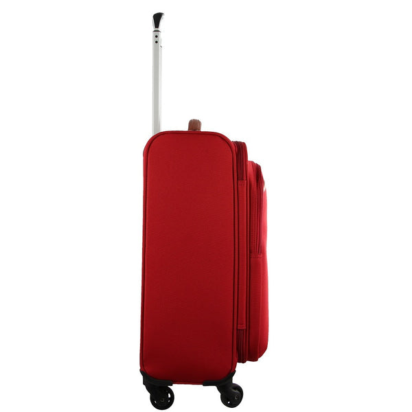 Suitcases Pierre Cardin 40L Cabin Soft Shell Suitcase Travel Luggage Bag Wheel Case Red