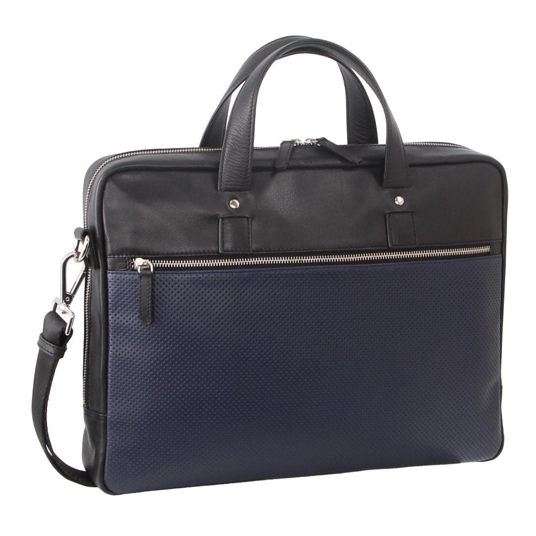 Laptop Cases & Bags Pierre Cardin Mens Pebbled Leather Computer Laptop Bag Travel Overnight Black