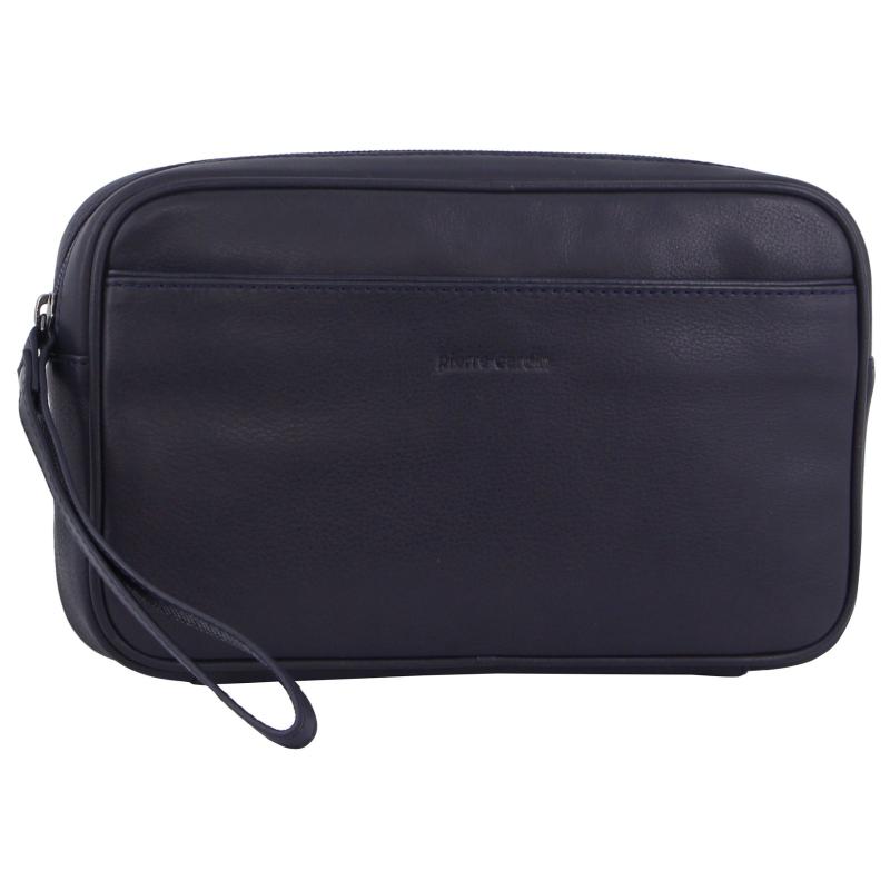 Bags Pierre Cardin Mens Leather Organizer Bag Toiletry Case Navy