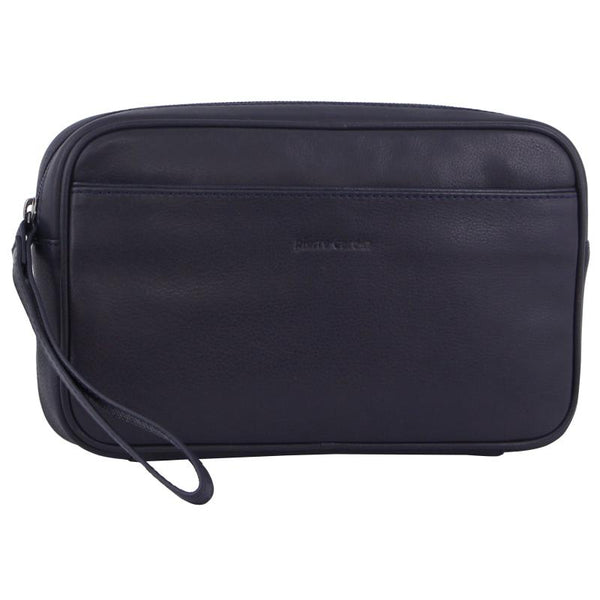 Bags Pierre Cardin Mens Leather Organizer Bag Toiletry Case Navy