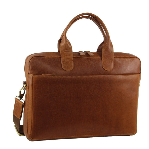 Laptop Cases & Bags Pierre Cardin Mens Italian Leather Computer Laptop Bag Travel Tan