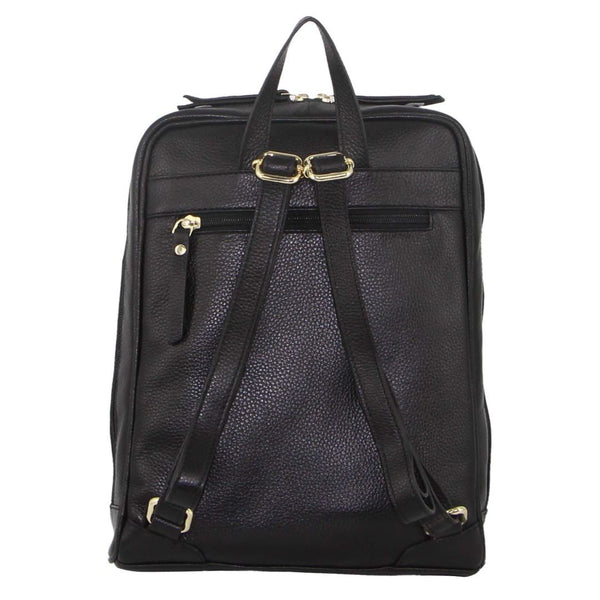 Women Backpacks Pierre Cardin Rustic Womens Leather Backpack Bag Handbag Pack Travel Black