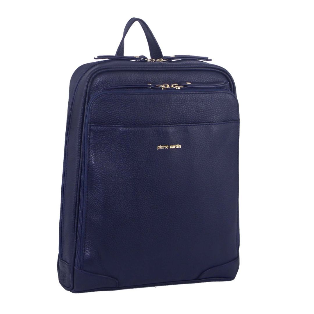 Women Backpacks Pierre Cardin Rustic Womens Leather Backpack Bag Handbag Pack Travel Navy