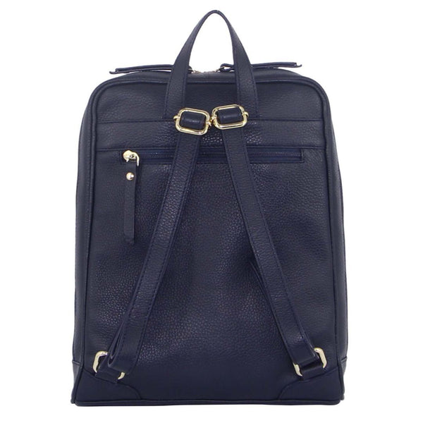 Women Backpacks Pierre Cardin Rustic Womens Leather Backpack Bag Handbag Pack Travel Navy