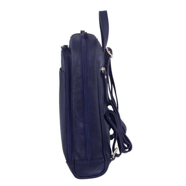 Women Backpacks Pierre Cardin Rustic Womens Leather Backpack Bag Handbag Pack Travel Navy