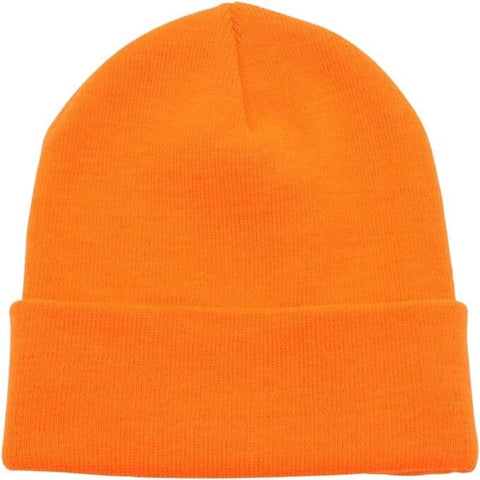 Beanies Plain Beanie Unisex Mens Womens Winter Warm Hat Ski Cap Knit Fluro Orange