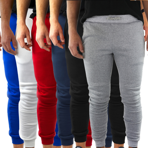 Pants 3X Mens Fleece Skinny Track Jogger Gym Casual Sweat Warm Assorted Colours