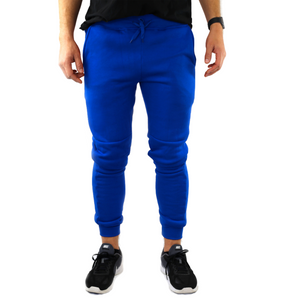 Pants Mens Skinny Track Joggers Trousers Gym Casual Sweat Cuffed Slim Trackies Fleece Royal Blue