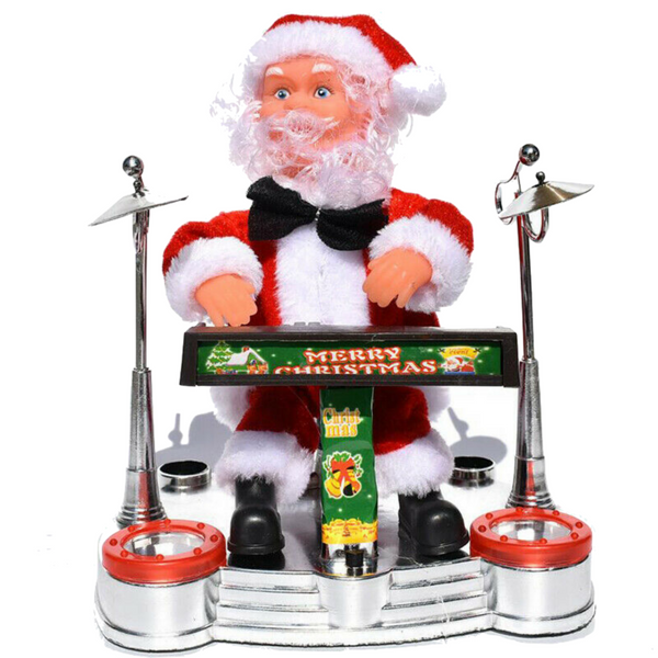 Seasonal Decorations Santa Claus Playing Ornament Piano Doll Musical Electric Toy Xmas Christmas Gift