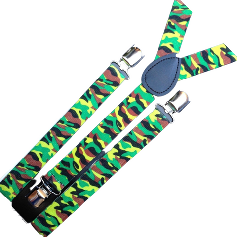 Suspenders/Braces Mens Suspenders Braces Adjustable Strong Clip On Elastic Formal Wedding Slim Army Camouflage 2