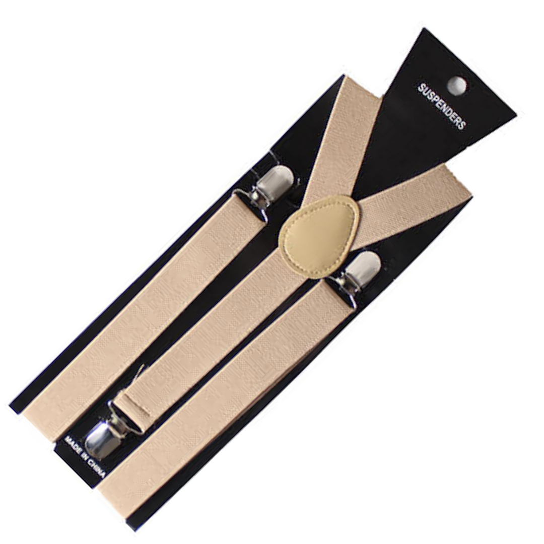 Suspenders/Braces Mens Suspenders Braces Adjustable Strong Clip On Elastic Formal Wedding Slim Beige