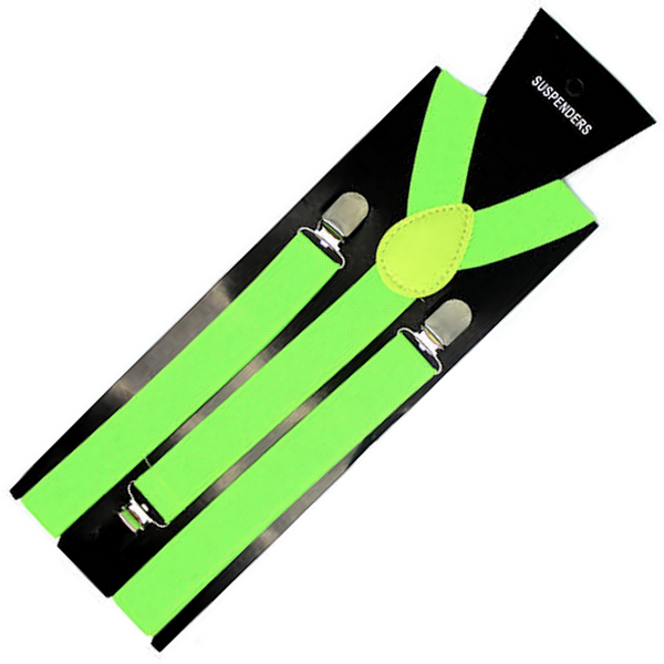 Suspenders/Braces Mens Suspenders Braces Adjustable Strong Clip On Elastic Formal Wedding Slim Fluro Green