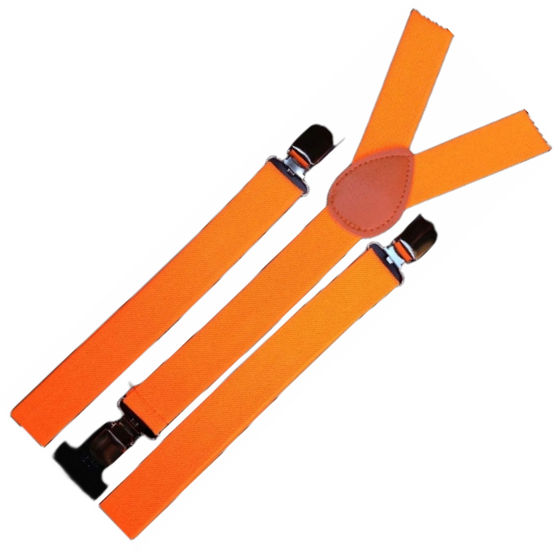 Suspenders/Braces Mens Suspenders Braces Adjustable Strong Clip On Elastic Formal Wedding Slim Fluro Orange