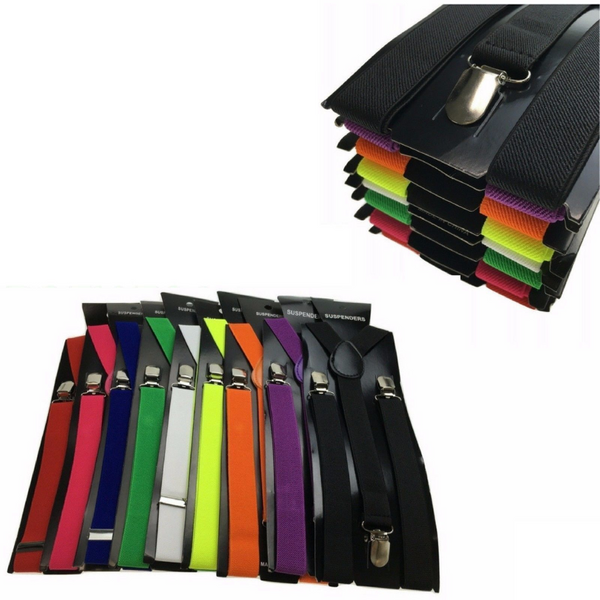 Suspenders/Braces Mens Suspenders Braces Adjustable Strong Clip On Elastic Formal Wedding Slim Rainbow With Peace Symbol