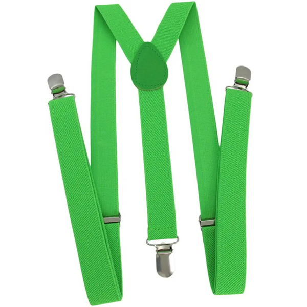 Suspenders/Braces Mens Suspenders Braces Adjustable Strong Clip On Elastic Formal Wedding Slim Green