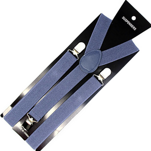 Suspenders/Braces Mens Suspenders Braces Adjustable Strong Clip On Elastic Formal Wedding Slim Grey