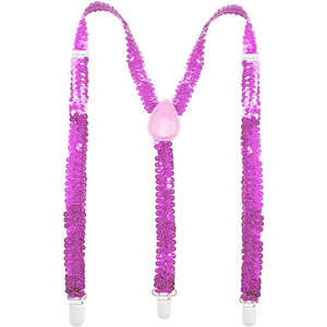 Suspenders/Braces Mens Suspenders Braces Adjustable Strong Clip On Elastic Formal Wedding Slim Light Pink (Sequin)