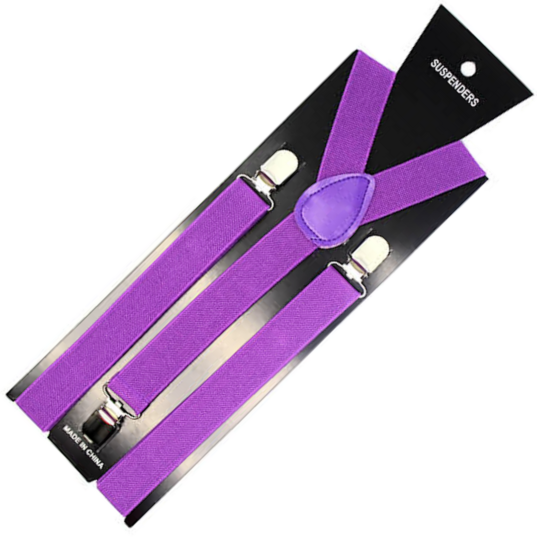 Suspenders/Braces Mens Suspenders Braces Adjustable Strong Clip On Elastic Formal Wedding Slim Purple