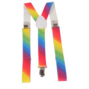 Suspenders/Braces Mens Suspenders Braces Adjustable Strong Clip On Elastic Formal Wedding Slim Rainbow