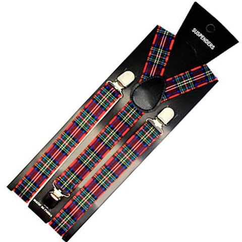 Suspenders/Braces Mens Suspenders Braces Adjustable Strong Clip On Elastic Formal Wedding Slim Tartan 2